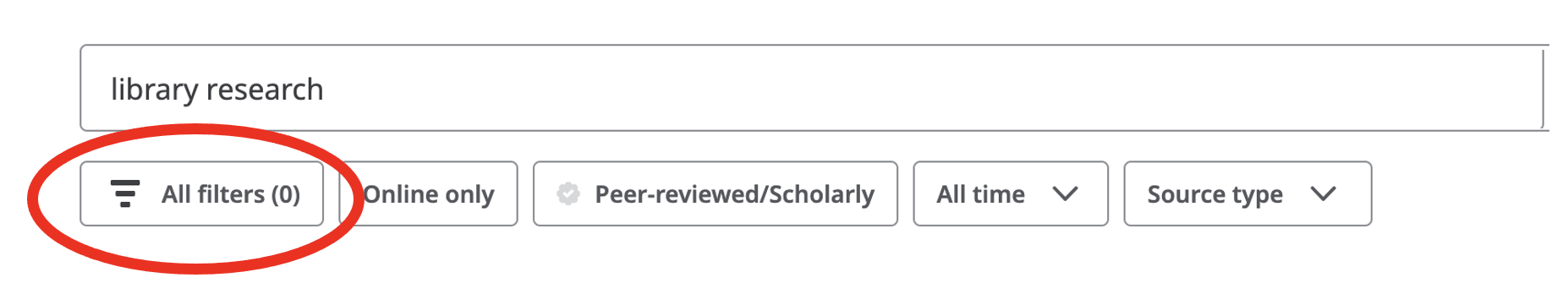 All Filters option beneath the search box